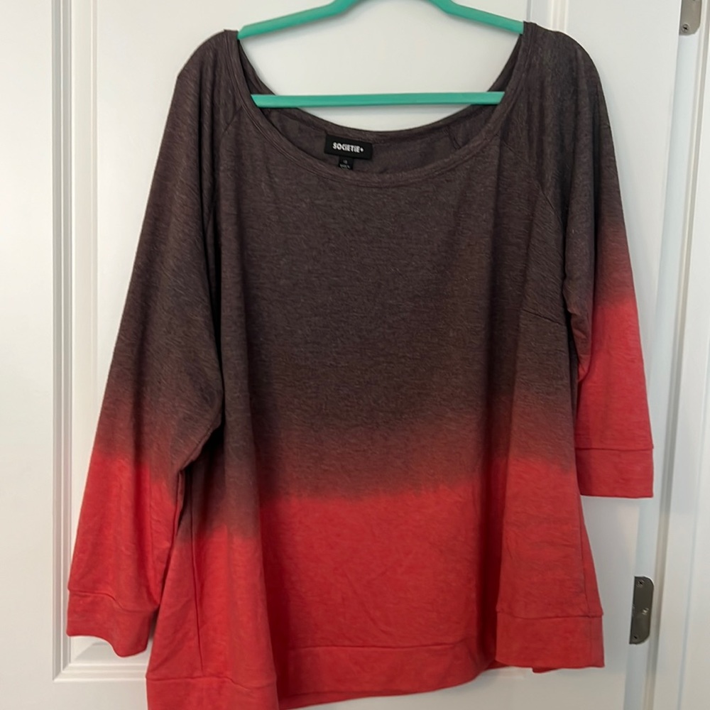 Dip dye off shoulder sweatshirt